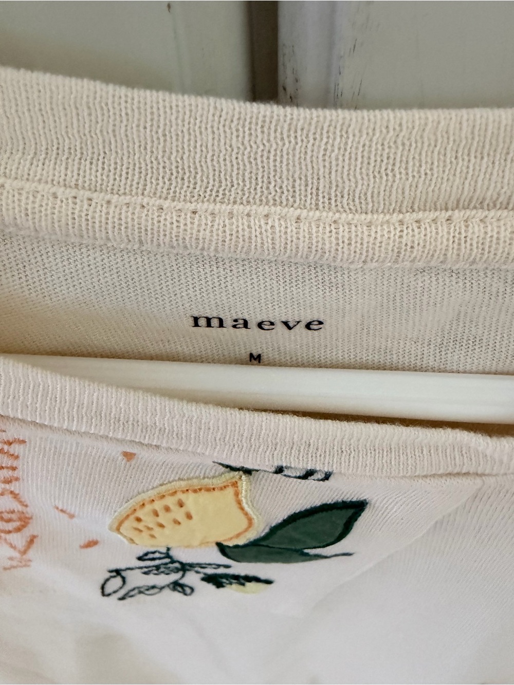 Anthropologie Maeve Fruit Patch Cream Short Sleeve Top - Picture 6 of 7